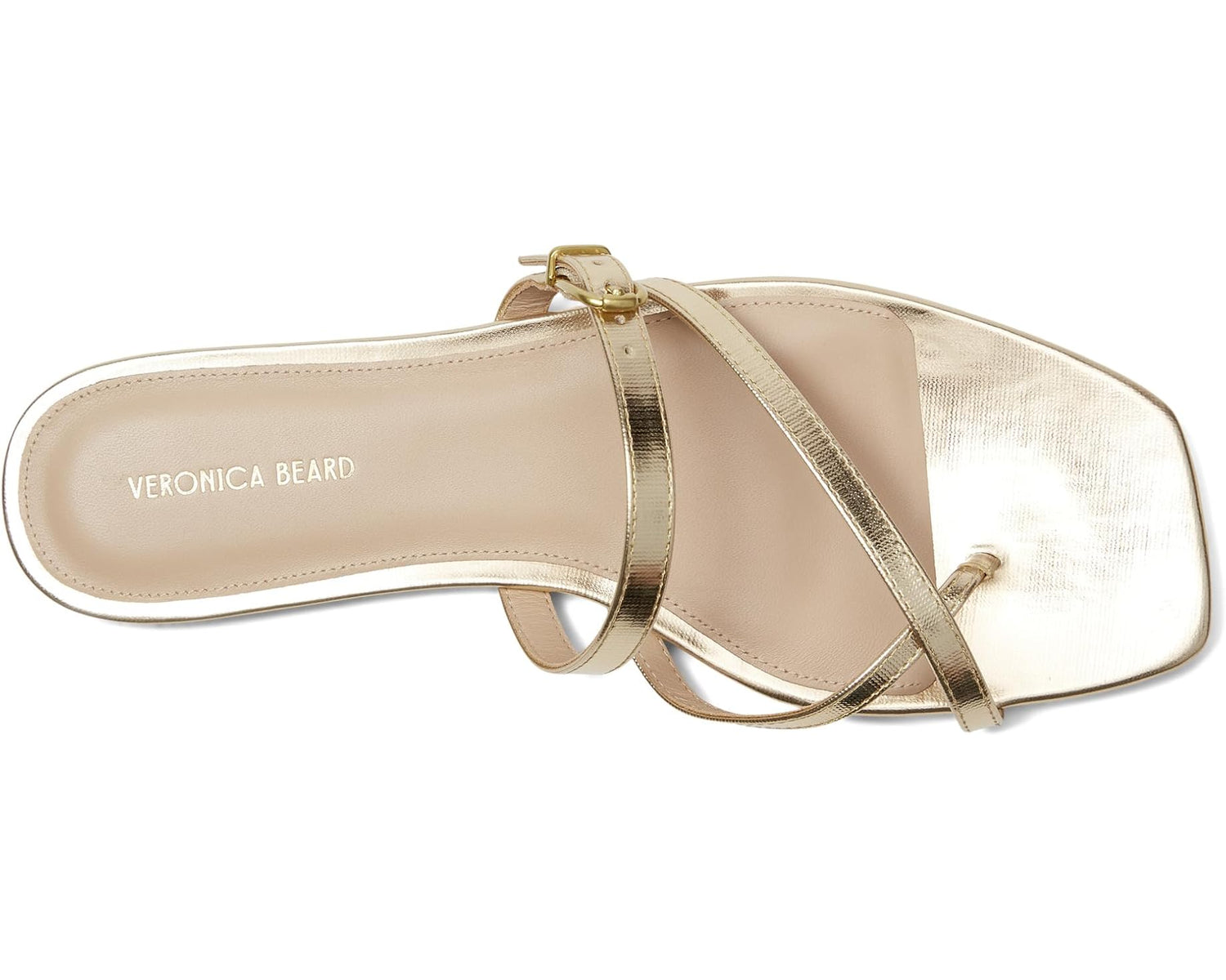 Veronica Beard Marthe Crisscross Buckle Flat Slide Sandal