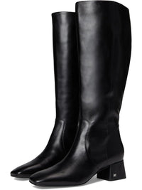 Black Leather Wide Calf