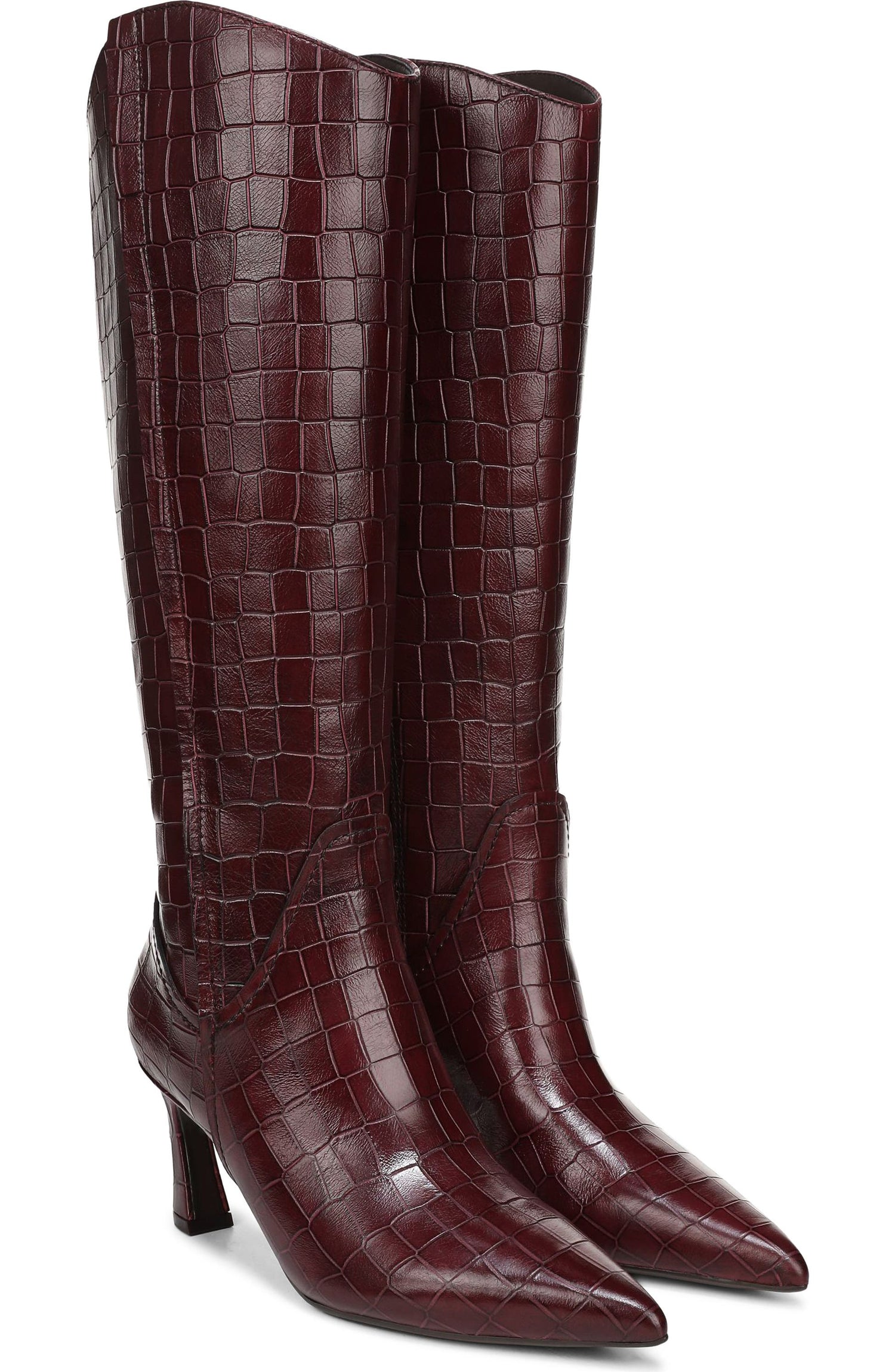 Cranberry Red Croco Wide Calf