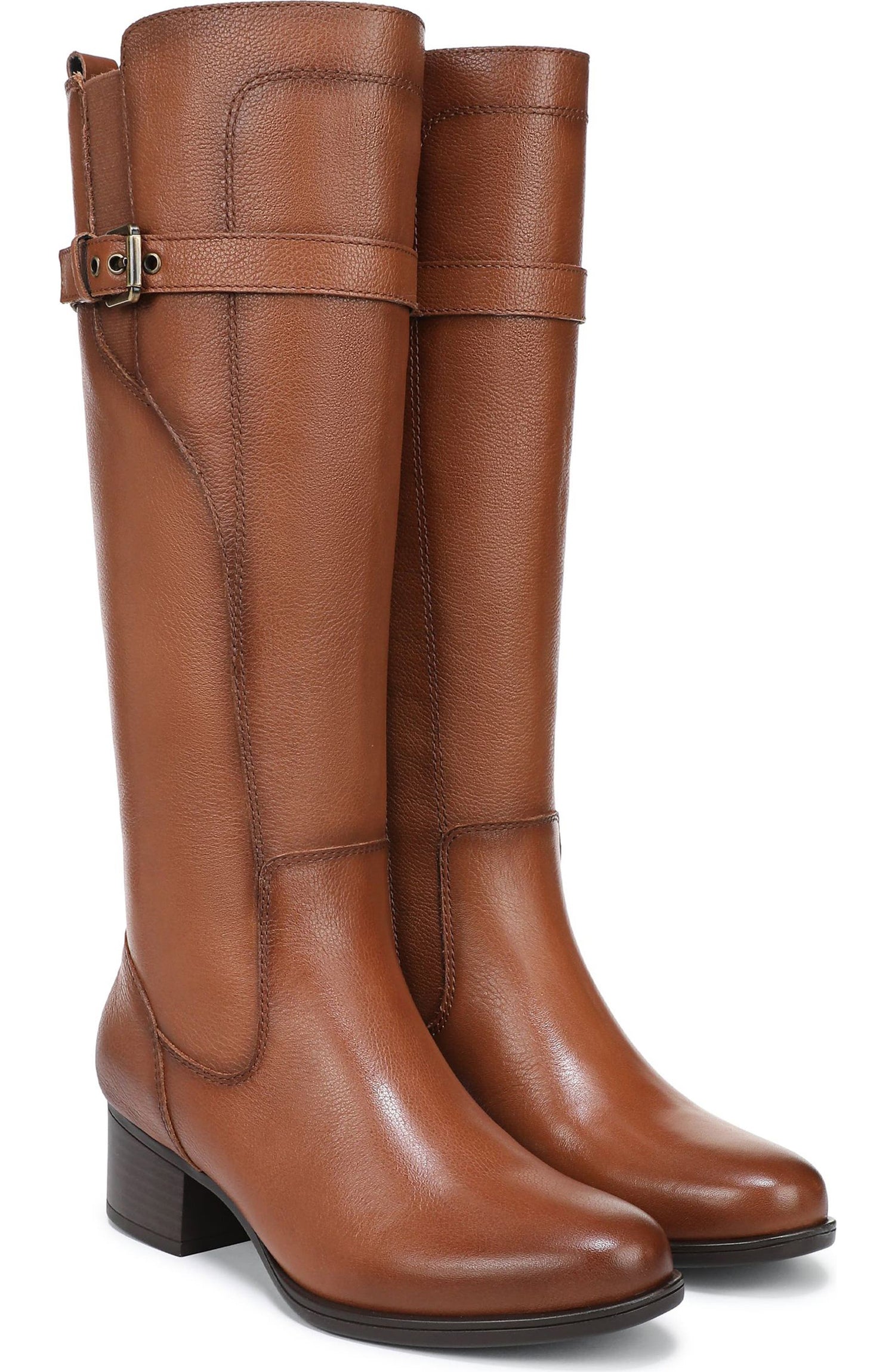 English Tea Brown Leather Wide Calf