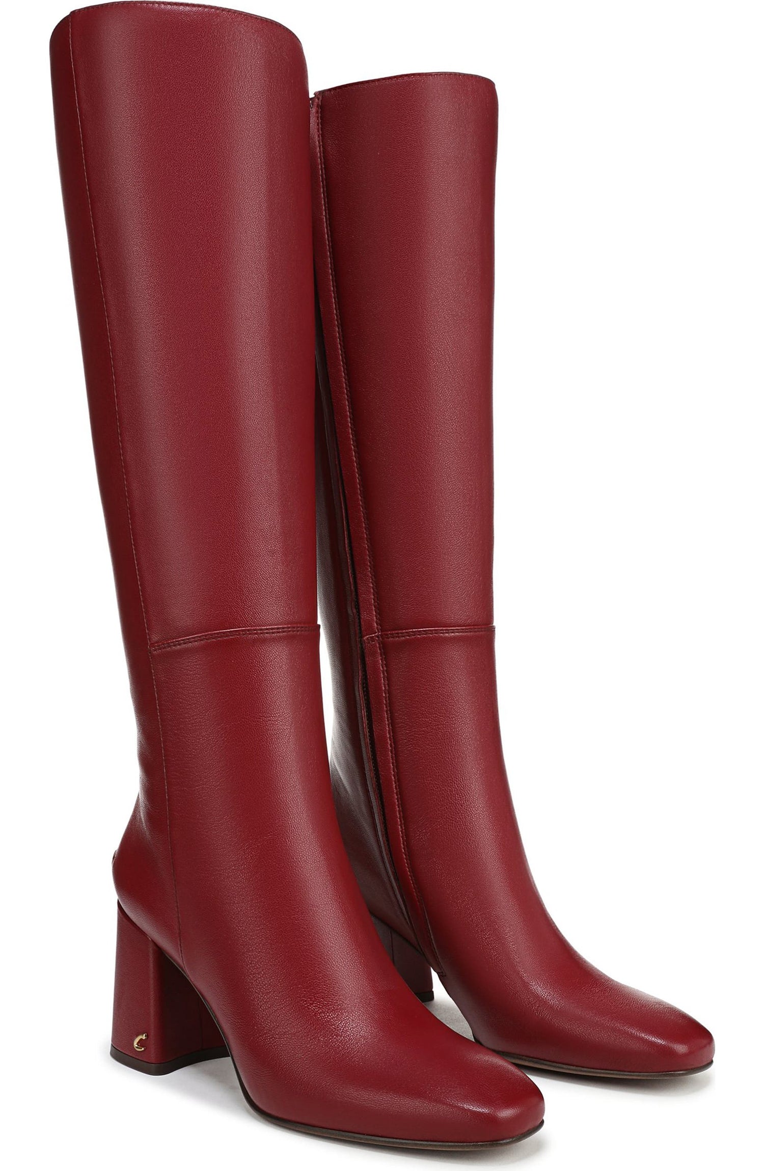 Dark Cherry Leather Wide Calf