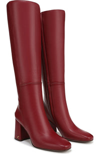 Dark Cherry Leather Wide Calf