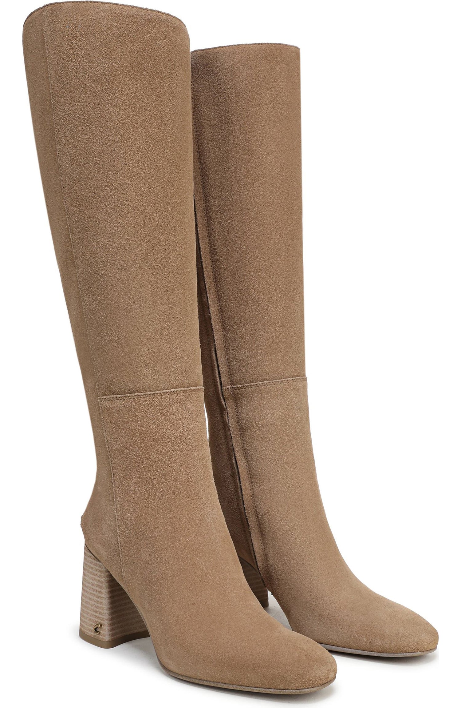 Honeyed Oak Suede Wide Calf