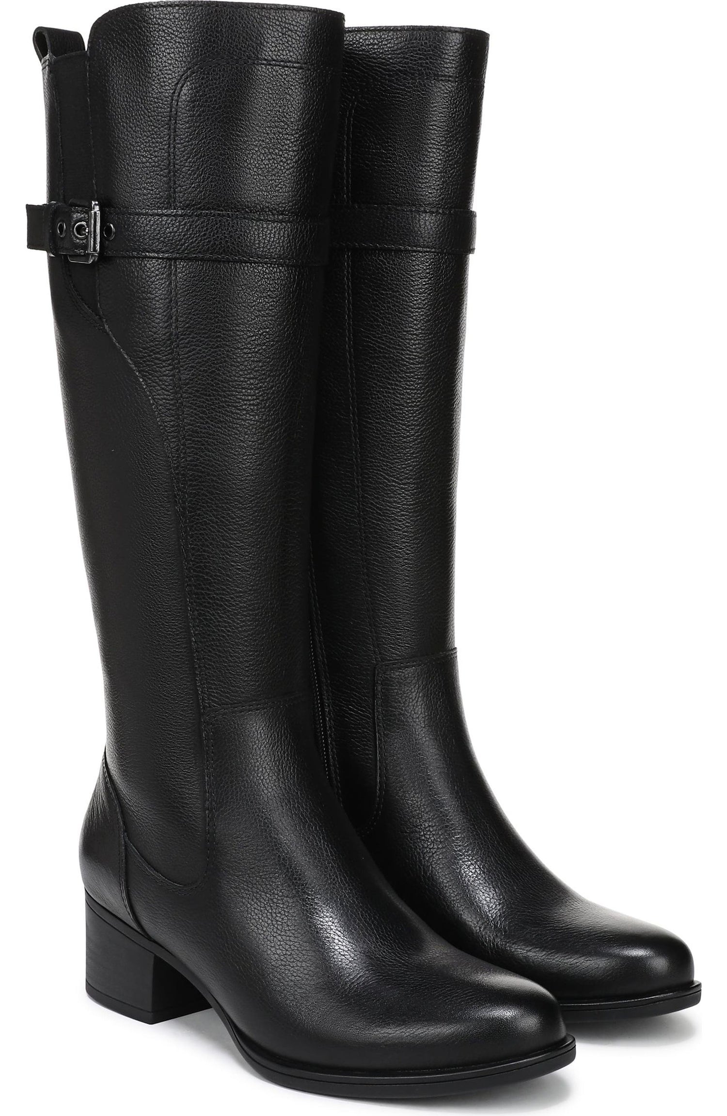 Black Leather Extra Wide Calf