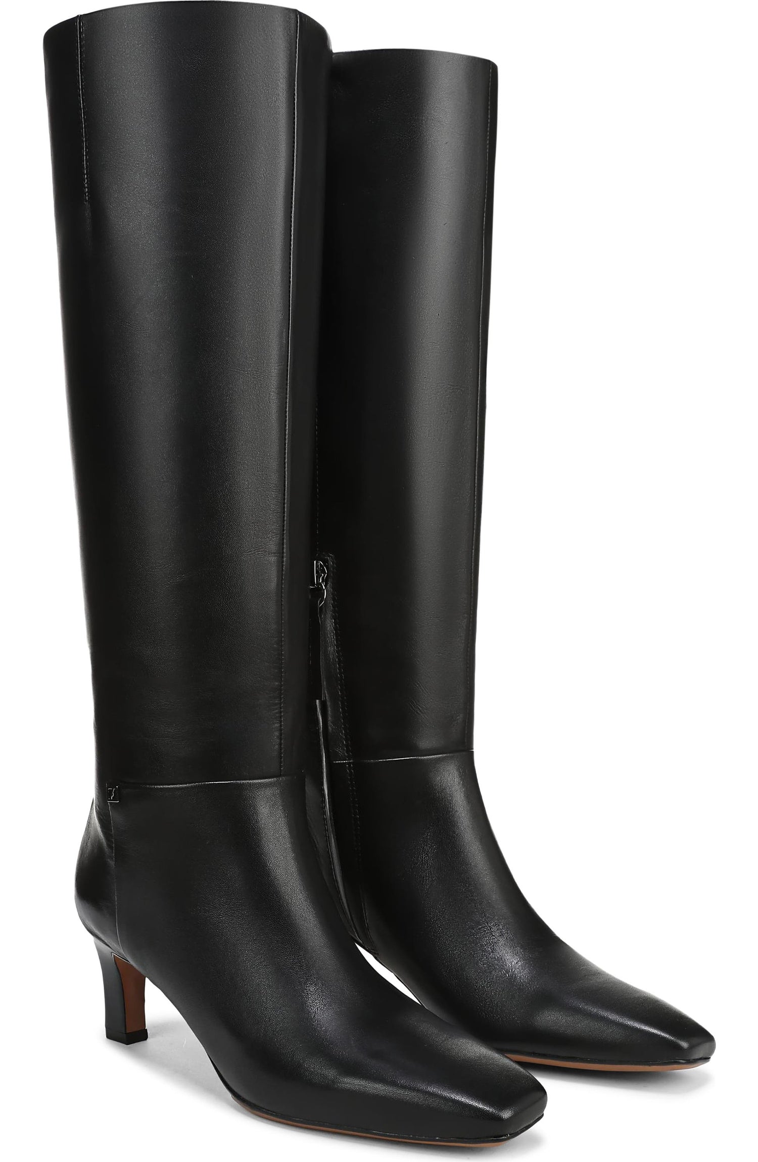 Black Leather Wide Calf