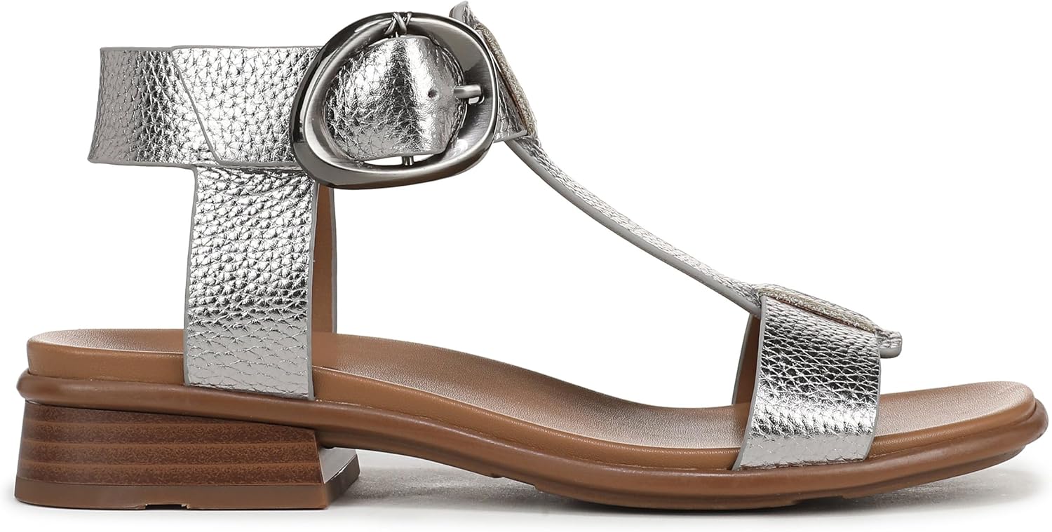 Naturalizer Women's Brandy T-Strap Buckles Low Block Heel Sandal