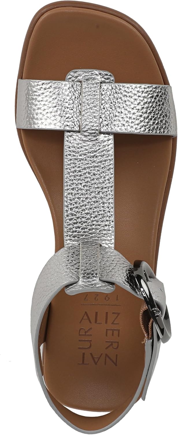 Naturalizer Women's Brandy T-Strap Buckles Low Block Heel Sandal