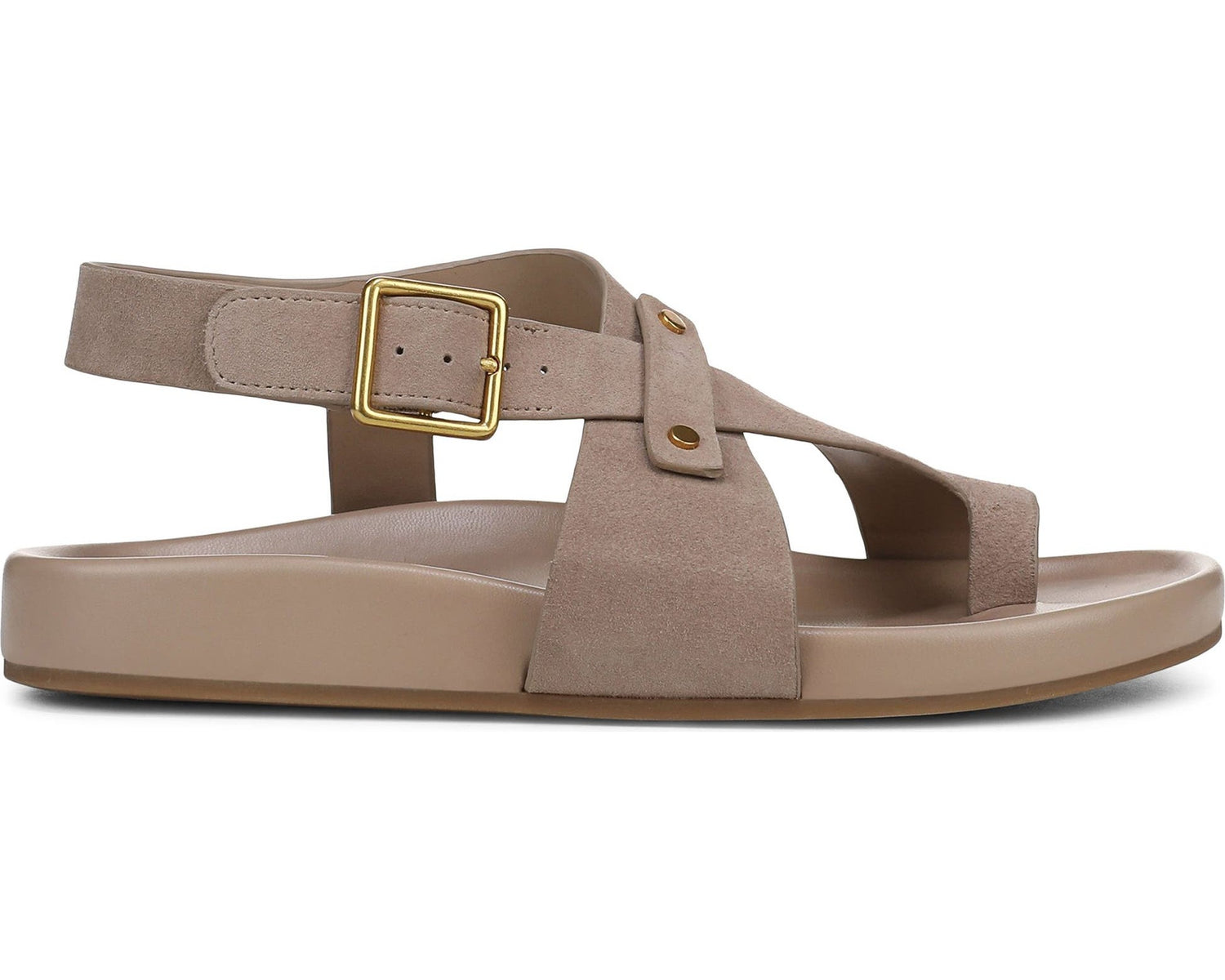 Franco Sarto Women' s Blair Toe Loop Buckle Flat Sandals
