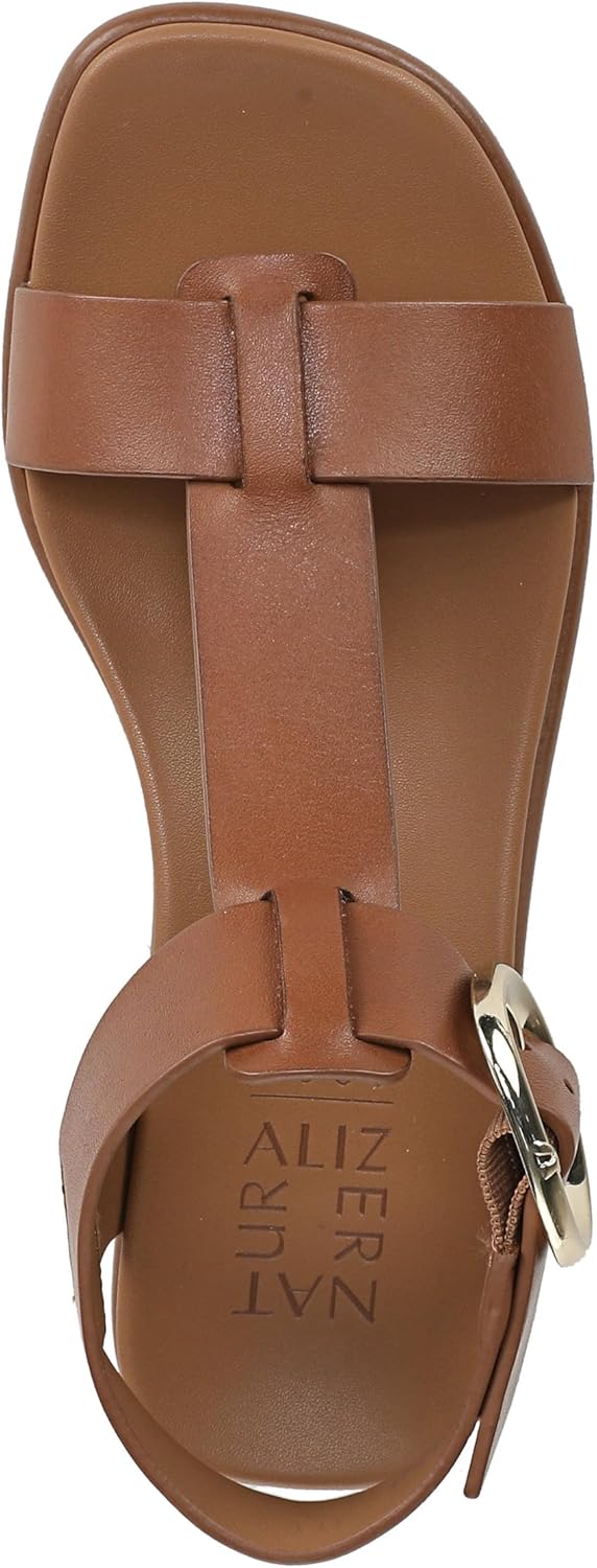 Naturalizer Women's Brandy T-Strap Buckles Low Block Heel Sandal