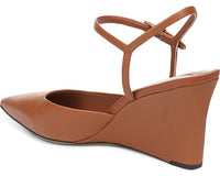 Franco Sarto Women's Cherie Pointed Toe Ankle Wrap Wedge Pump