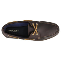 Sperry Top-Sider Mens Leeward 2-Eye Dark Brown Tied Lace Boat Shoes