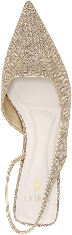 Franco Sarto Women's Devin Pointed Toe Kitten Heel Slingback Pump