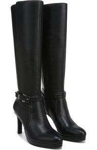 Black Leather Wide Calf