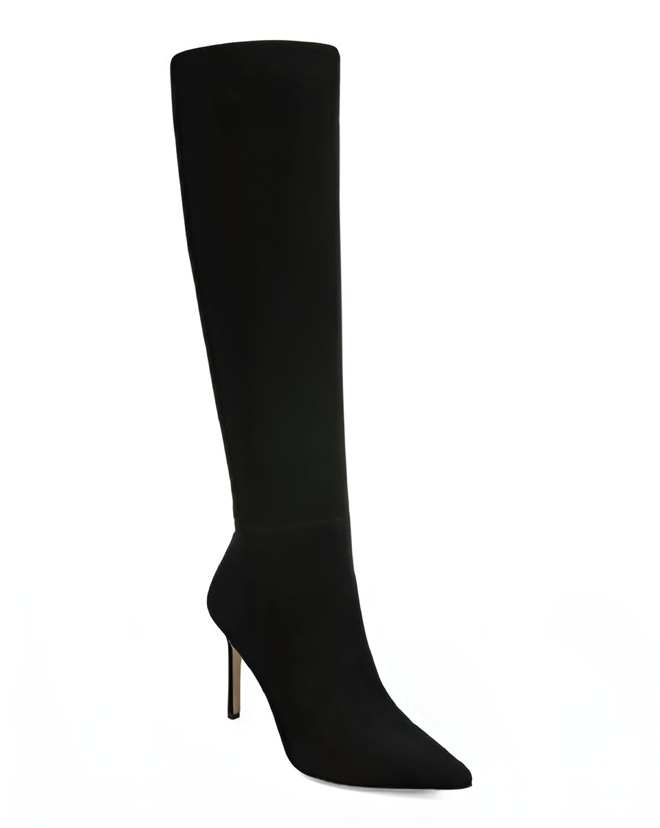 Black Suede Wide Calf