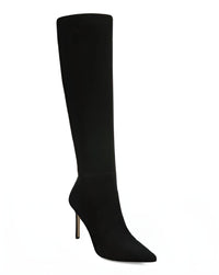 Black Suede Wide Calf