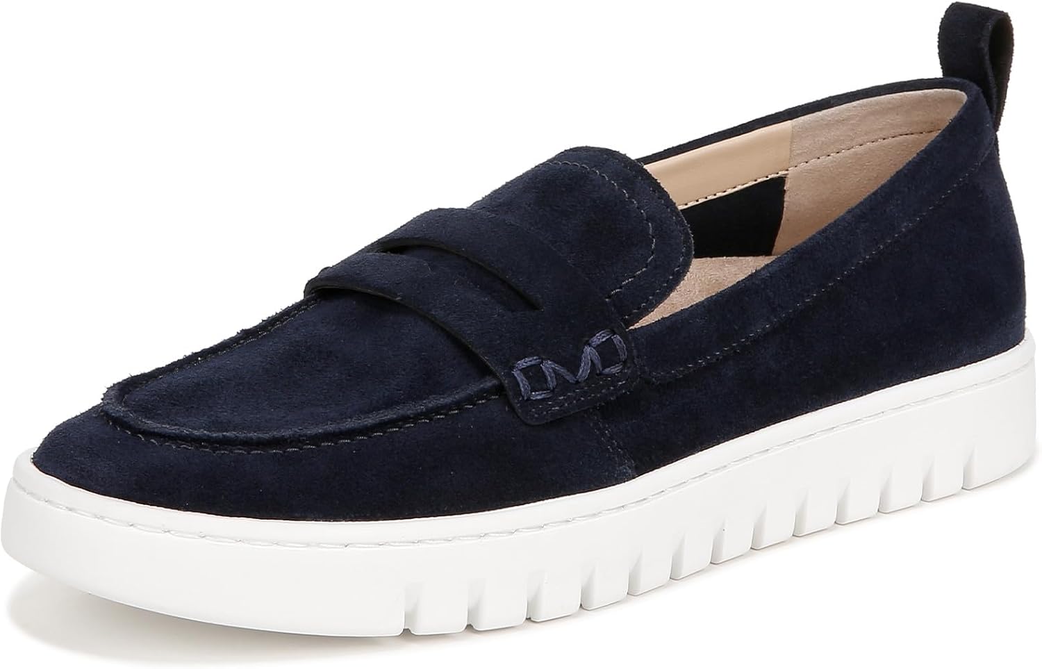 Navy/White Suede