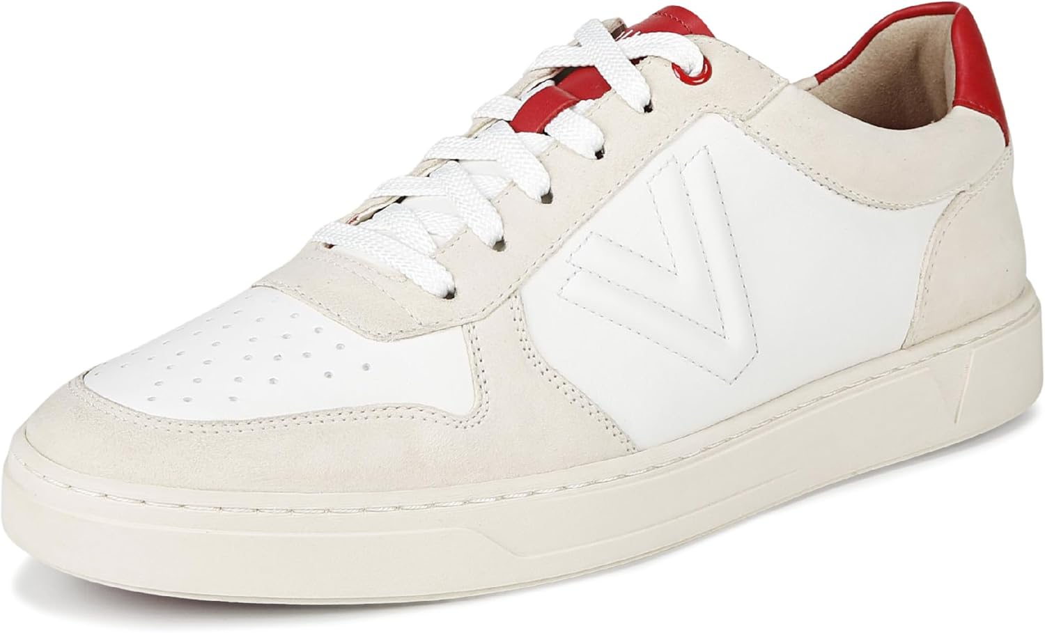 Cream/Red Leather
