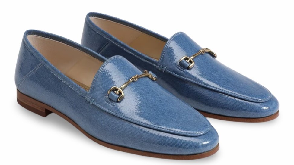 Blue Metallic Leather