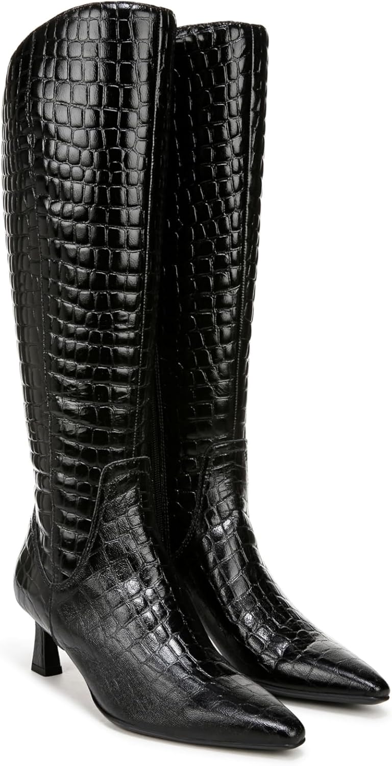 Black Croco Extra Wide Calf