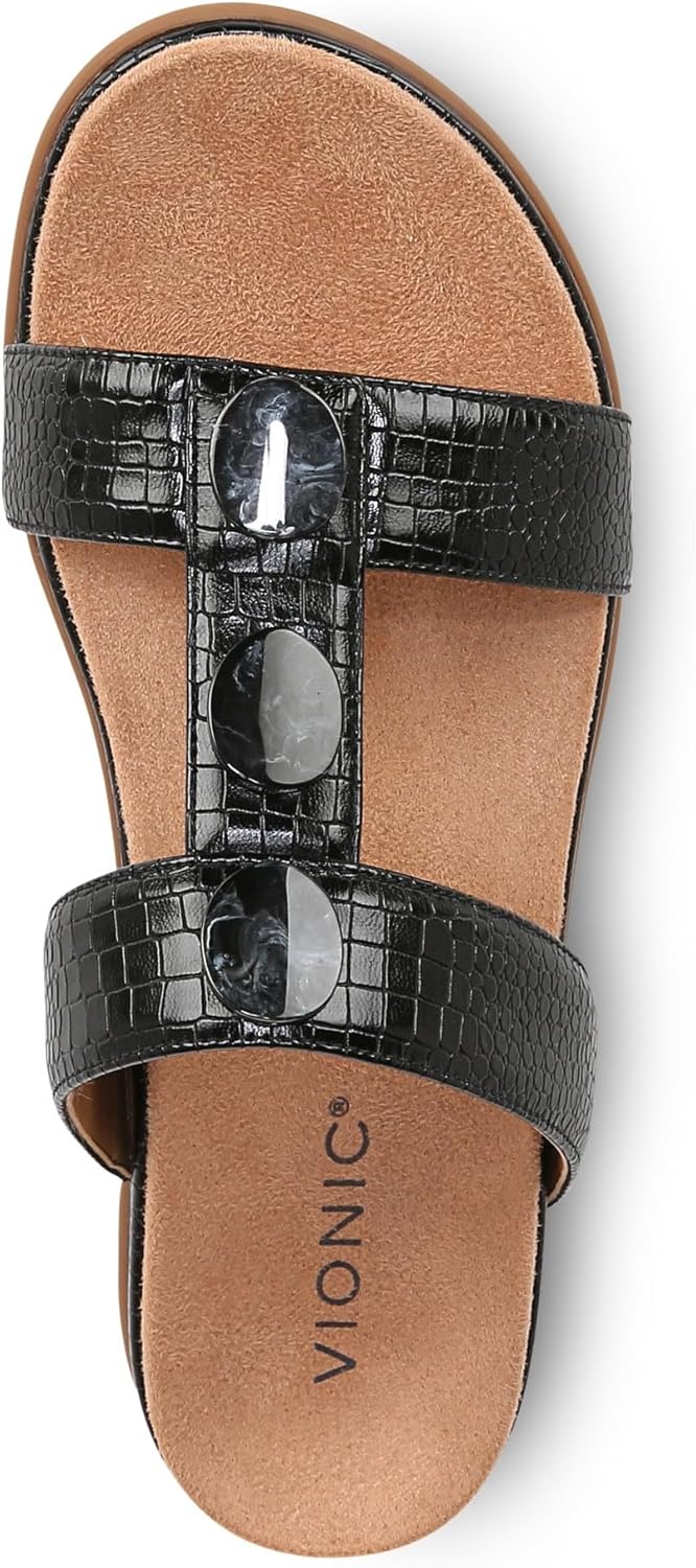 Vionic Women's Serra T-Strap Slip-On Supportive Sandals NW/OB