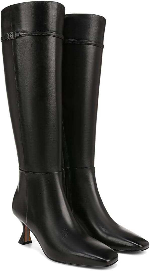 Black Leather Wide Calf