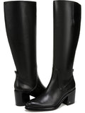 Black Leather Wide Calf