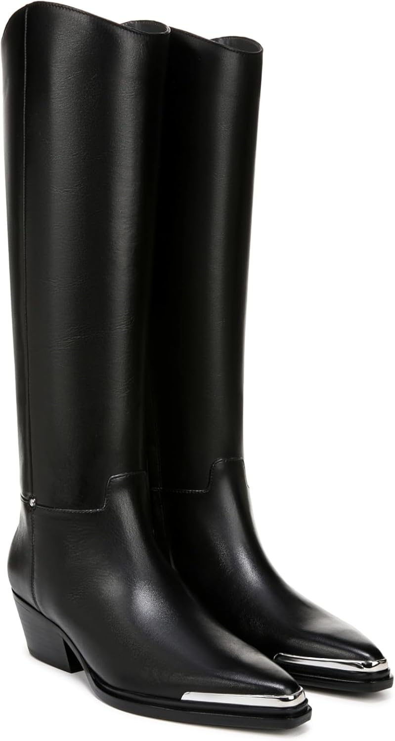 Black Leather Wide Calf