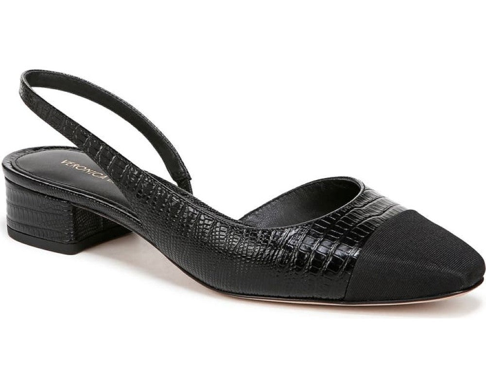 Black/Black Croc Embossed