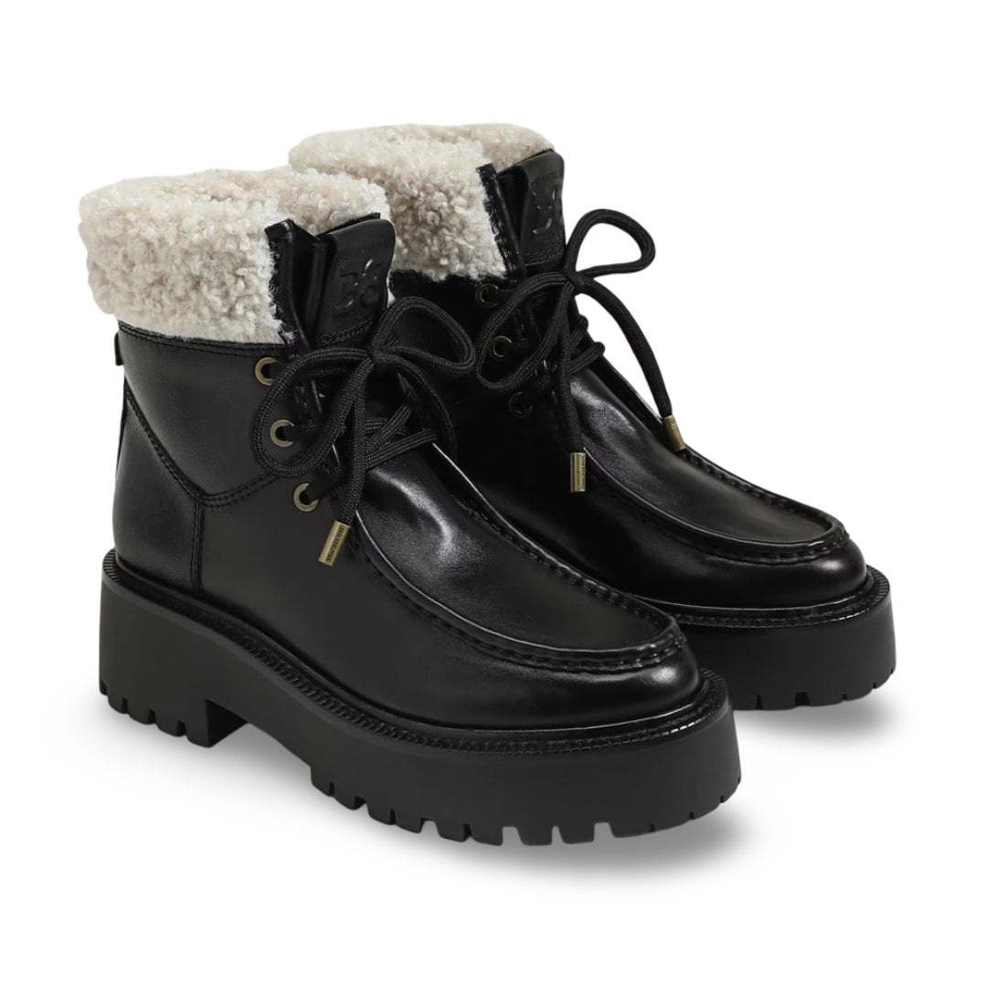 Black Leather/Bone Shearling