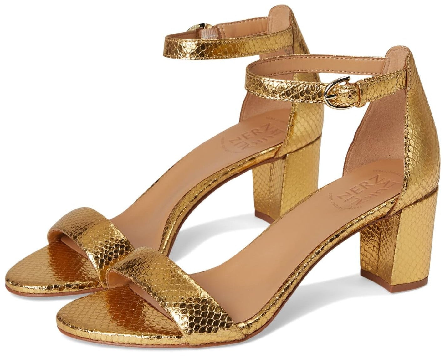 Yellow Metallic Snake Print