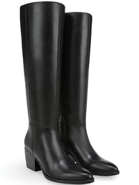 Black Leather Wide Calf