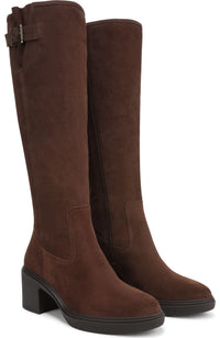Coffee Suede Wide Calf