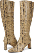 Tan Snake Print Wide Calf