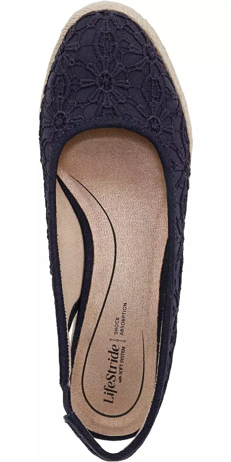 LifeStride Women's Kayden Espadrille Wedge Sandal NW/OB