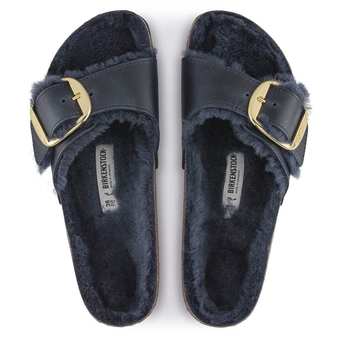 Birkenstock Women's Madrid Big Buckle Shearling Sandals NW/OB