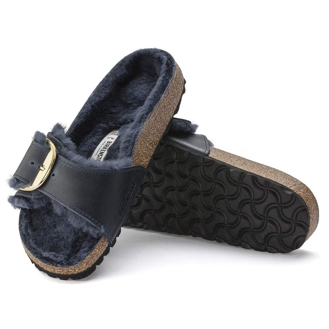 Birkenstock Women's Madrid Big Buckle Shearling Sandals NW/OB