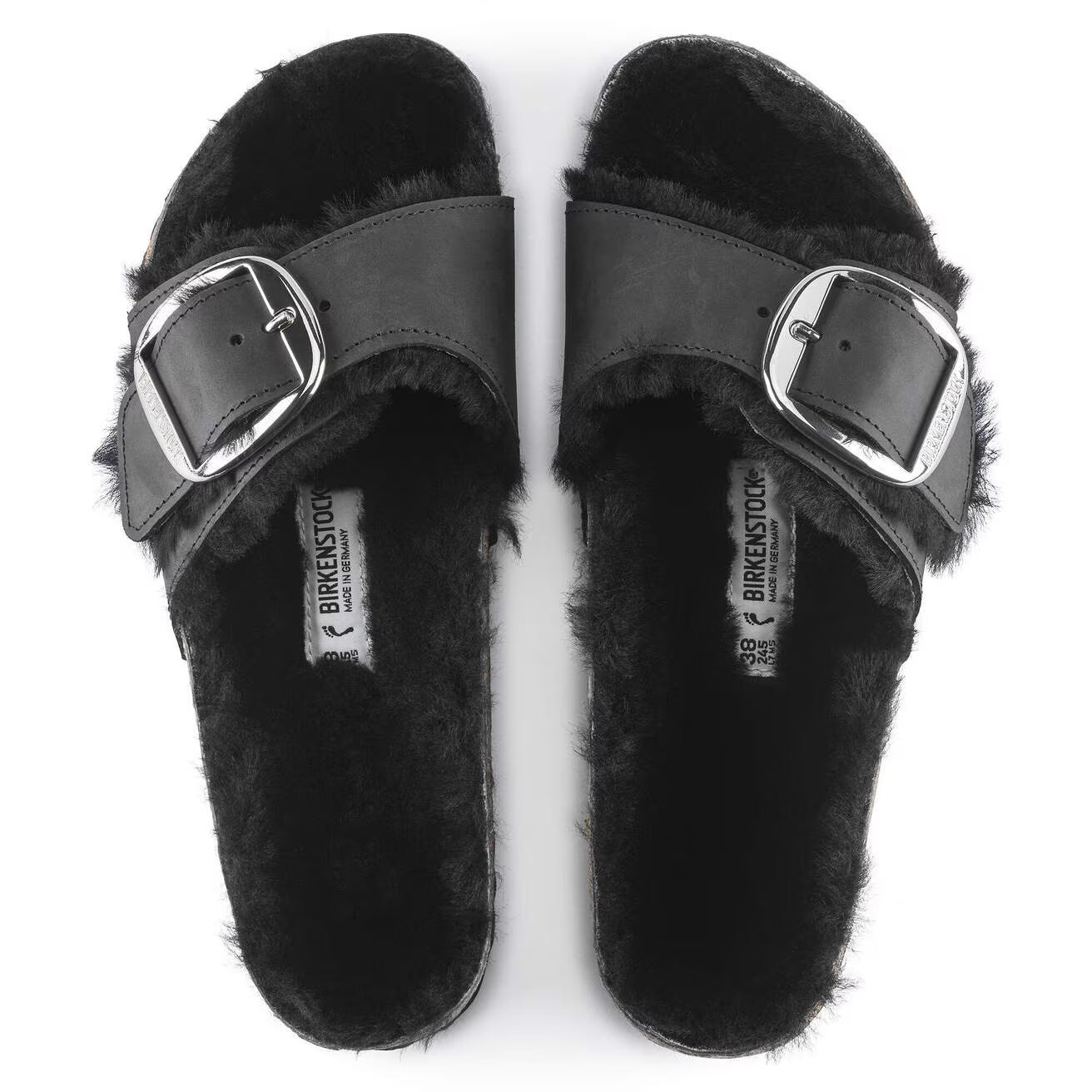 Birkenstock Women's Madrid Big Buckle Shearling Sandals NW/OB