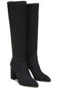 Black Suede Wide Calf