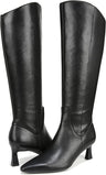 Black Leather Wide Calf