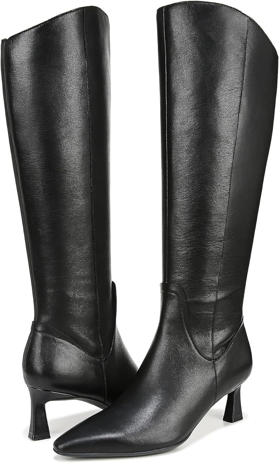 Black Leather Wide Calf