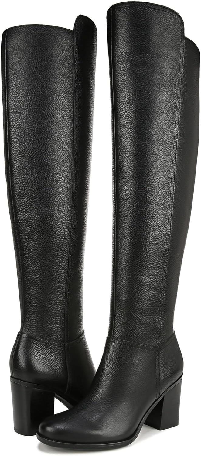 Black Leather Wide Calf
