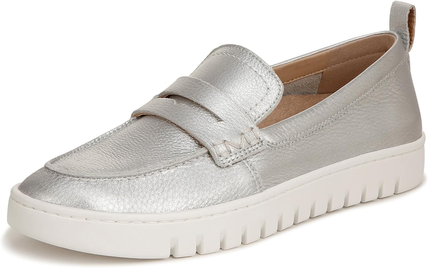Silver Metallic Leather