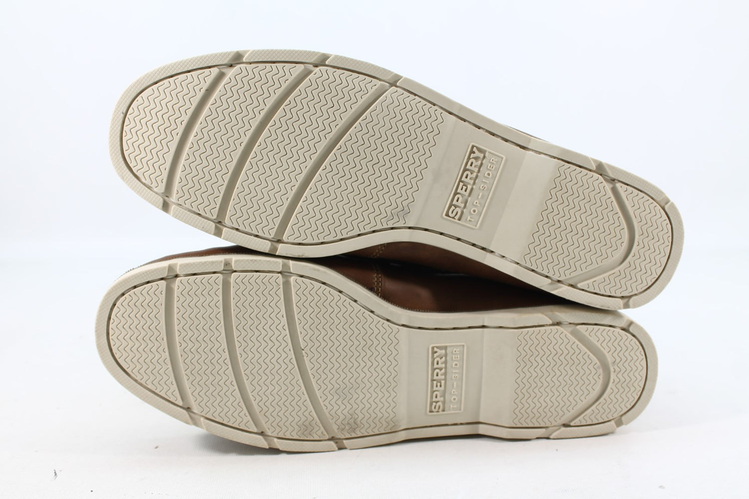 Sperry Top-Sider Leeward Men's Dark Tan/Navy Boat Shoes Floor Sample