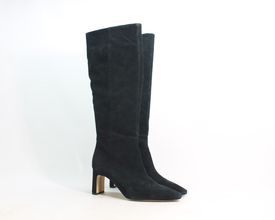 Black Suede Wide Calf