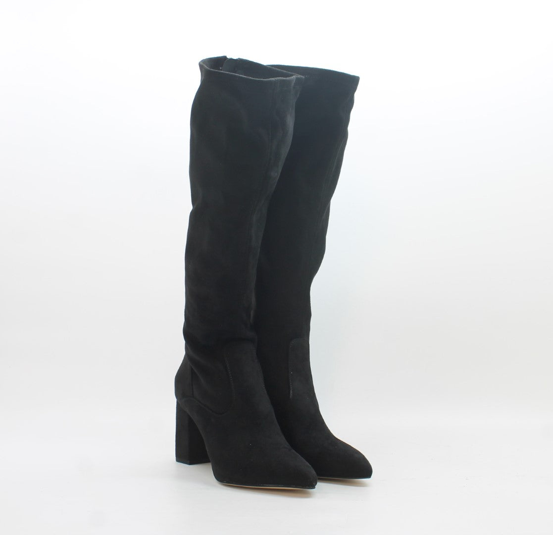 Black Suede Wide Calf