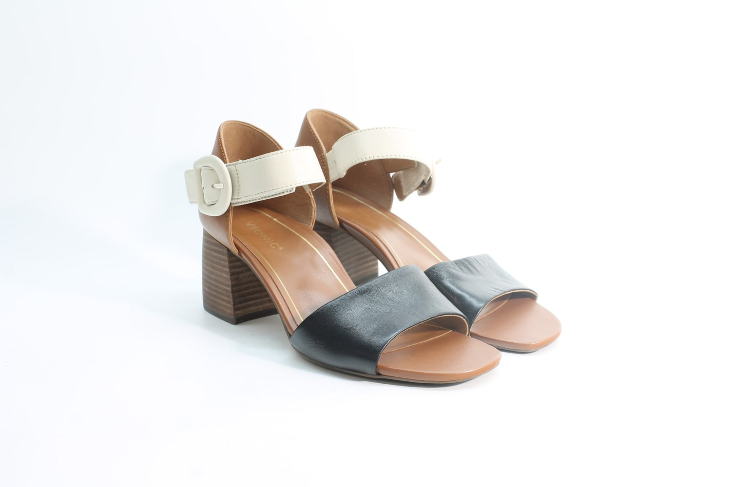 Tan/Black/Cream Leather