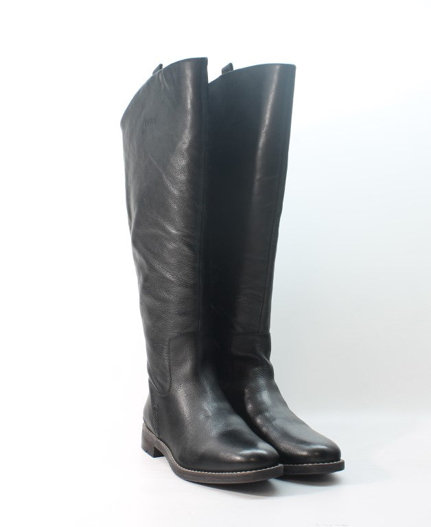 Black Leather Wide Calf