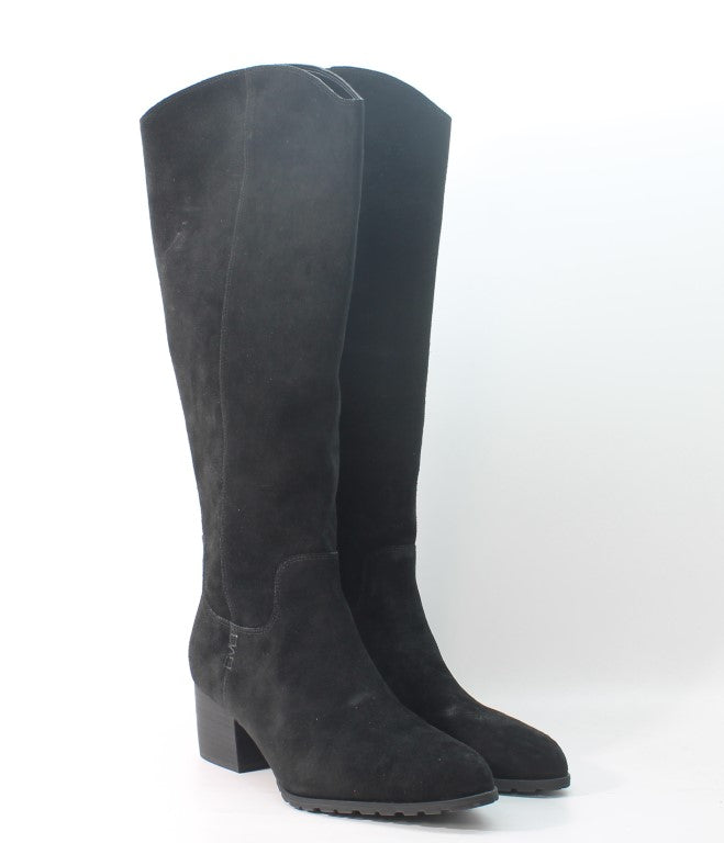 Black Suede Wide Calf