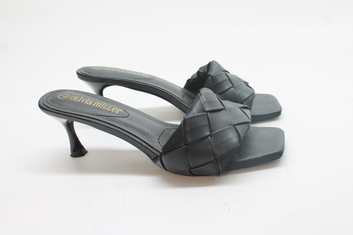 Olivia Miller Women's Half Moon Kitten Heel Sandals FS