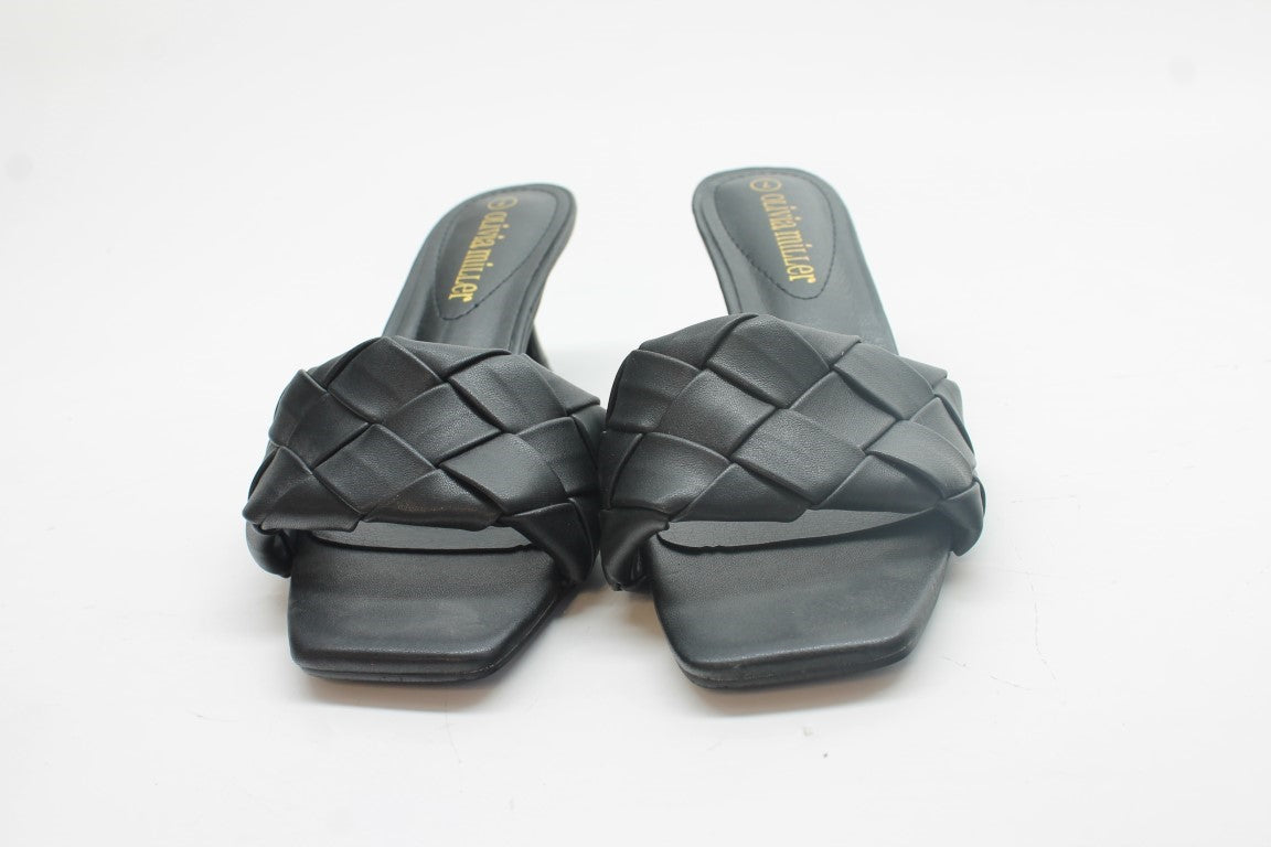 Olivia Miller Women's Half Moon Kitten Heel Sandals FS